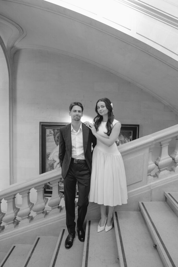 Discover a timeless, editorial-style engagement session at the Museum of Art and History in Geneva. An elegant, old money aesthetic photoshoot for chic couples in Switzerland.