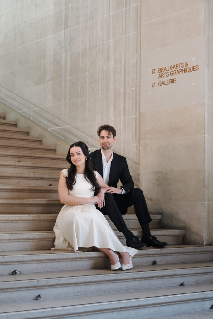 Discover a timeless, editorial-style engagement session at the Museum of Art and History in Geneva. An elegant, old money aesthetic photoshoot for chic couples in Switzerland.